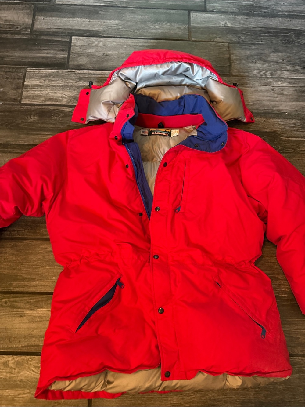 L.L. Bean Men's Red Insulated Parka Jacket vintage Xl